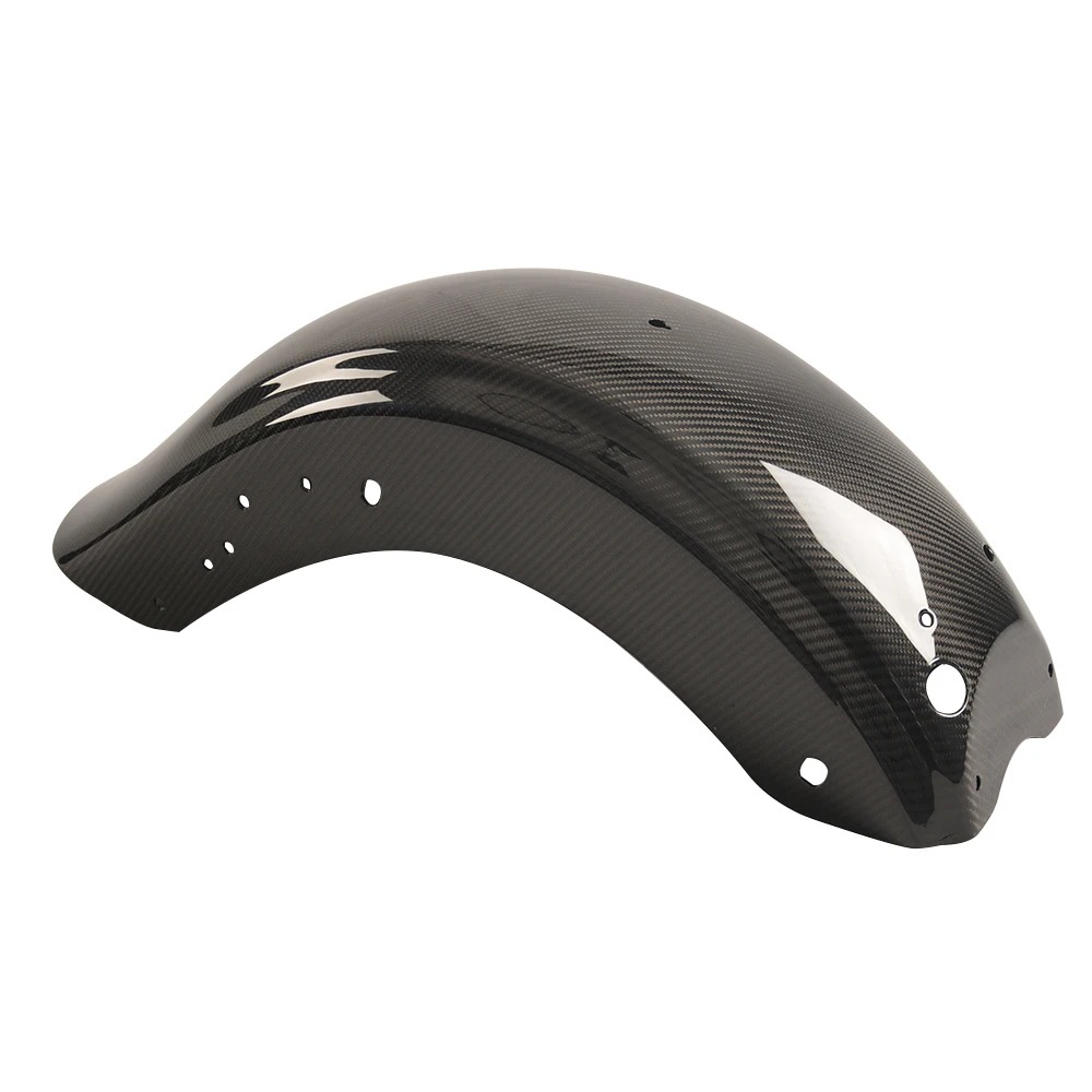 Custom World Motorcycle 3K Carbon Fiber Rear Fender Pre-Drilled Mounting Holes for Touring 23.5-25